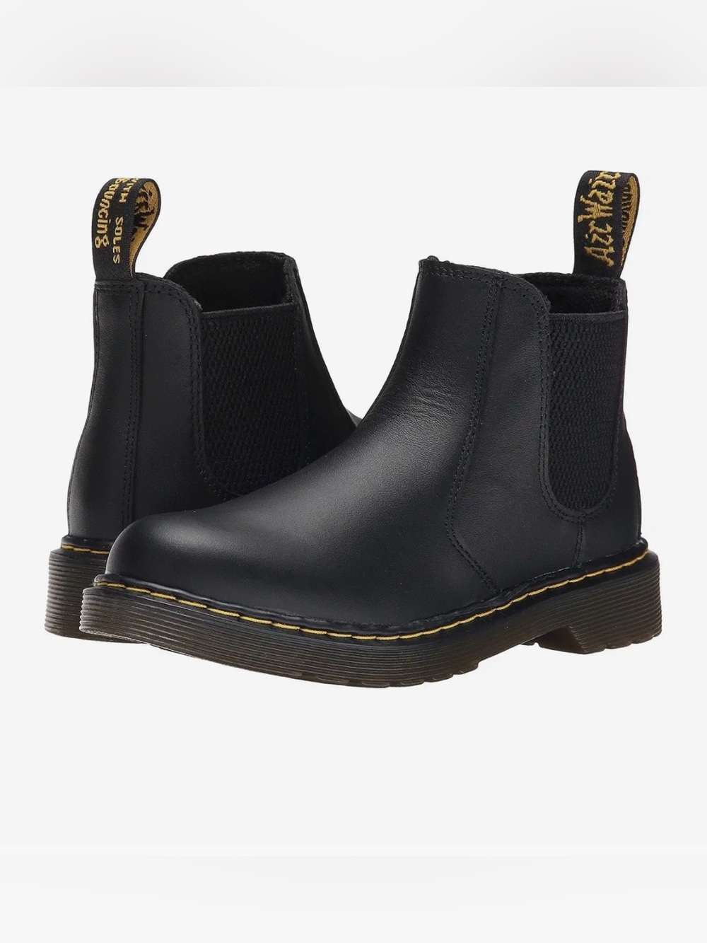 The Dr. Martens Kid's Collection 2976 Jr Leather Boots in Black Size 4
